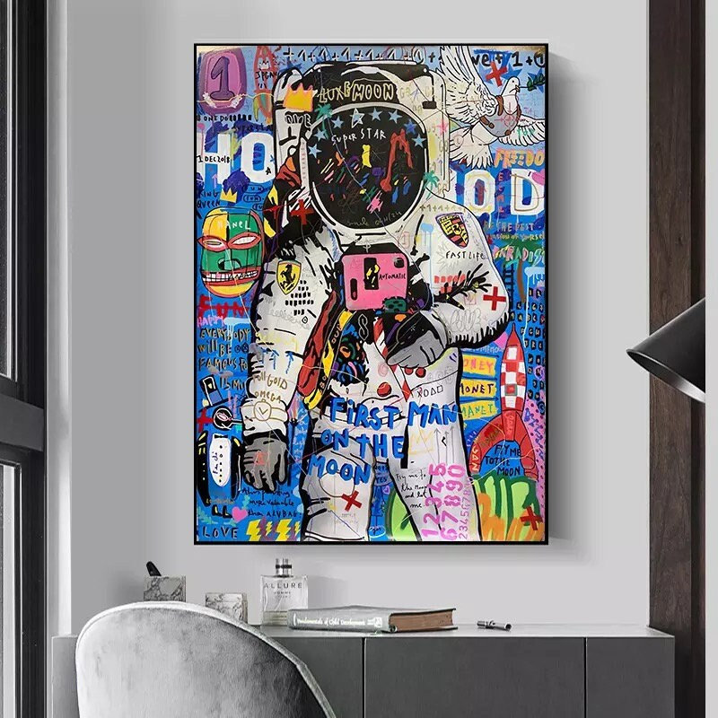 143 Banksy Astronaut canvas - pop culture painting - graffiti painting - banksy street art - banksy painting - banksy astronaut wall art.jpg