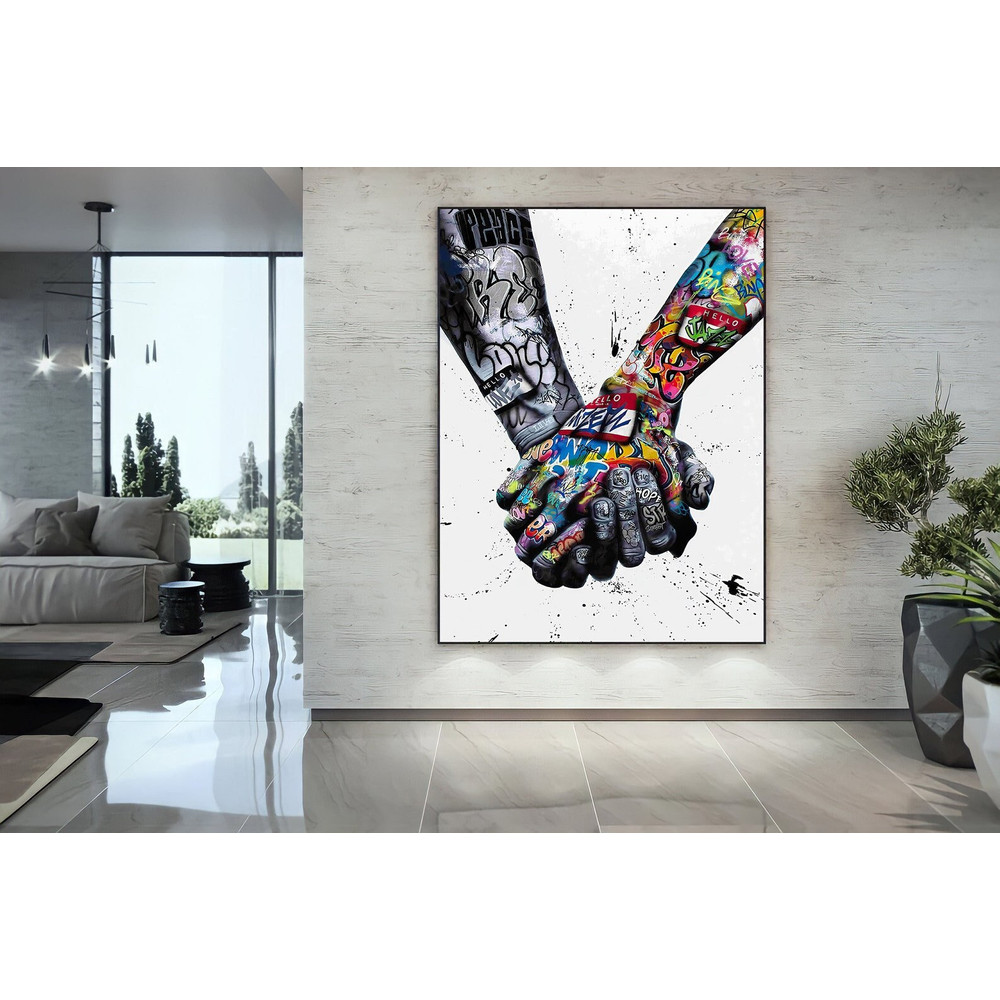 146 Pop Art canvas Banksy Love - pop art painting - graffiti painting - street art canvas pop culture wall art - banksy wall art.jpg