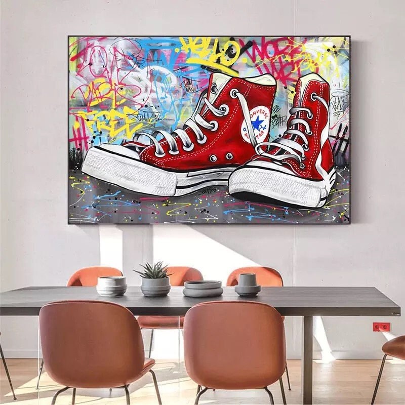 154 Sneakers table - converse all star table - basketball table - graffiti table - converse all star wall art - converse all star canvas.jpg