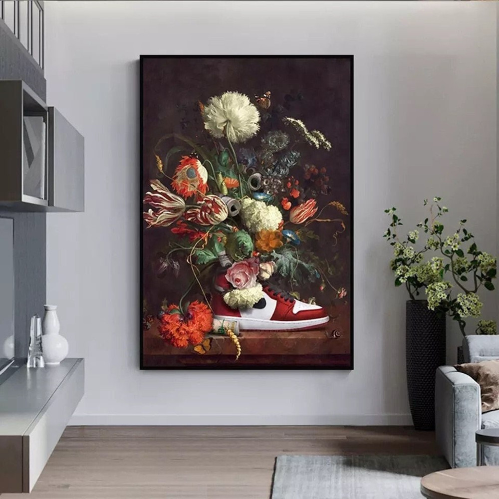 155 Sneakers painting - nike painting - basketball painting - modern painting - nike poster - air jordan painting - basketball painting -nike flowers.jpg
