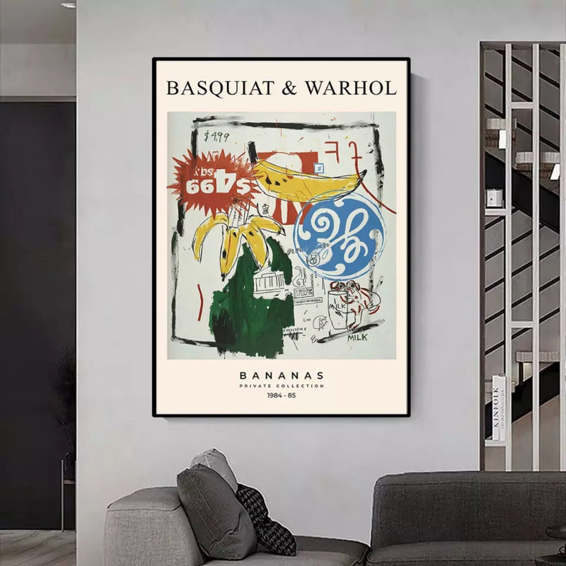 157 Jean Michel Basquiat Wall Art Print , Basquiat & Warhol Wall Art Print, Pop Art Print , Trending Poster, Famous Gallery Wall Art.jpg