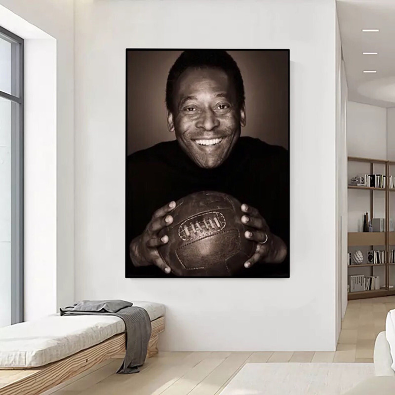 196 Portrait Pele canvas print - tableau le roi pele - Pele Canvas football - Pele king of football wall art , Painting Pele football.jpg