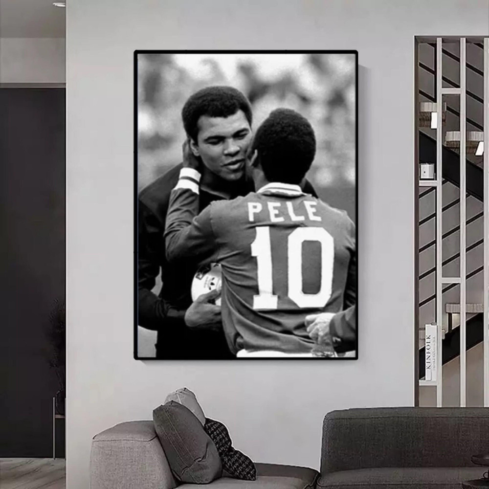 197 Pele & Mohamed Ali canvas print- tableau le roi pele - Pele Canvas football - Pele king of football wall art , Posters Pele football.jpg