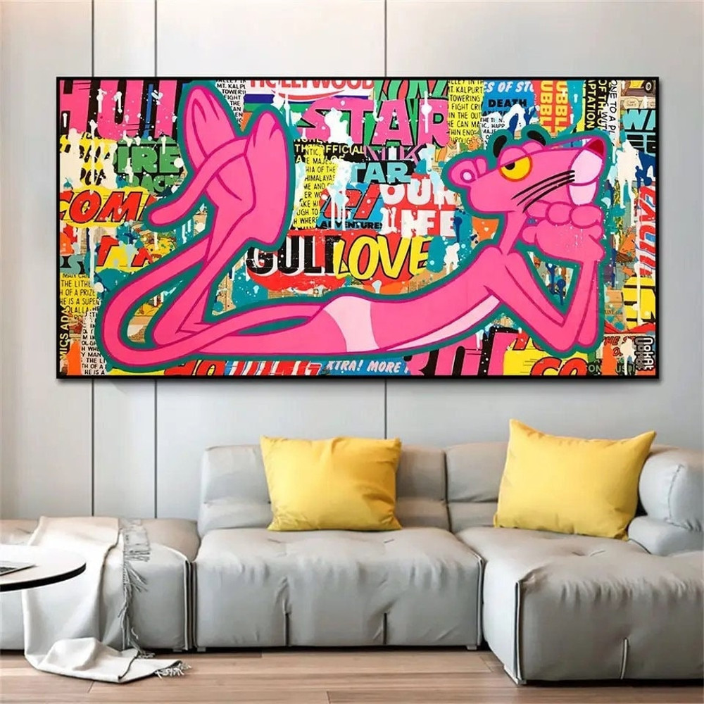 213 Pink Panther canvas - pink panther canvas - pink panther wall art - pink panther pop art - pink panther print art -pink panther artwork.jpg