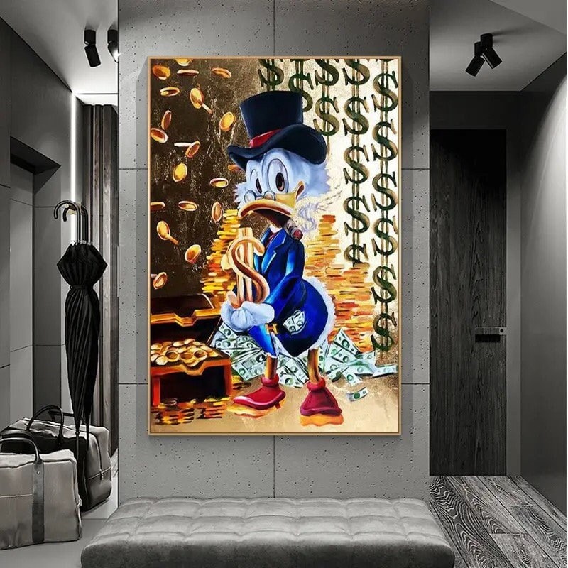 80 Donald Duck Rich canvas - Donald duck painting - modern painting - pop art print - wall painting Donald duck painting, original painting.jpg