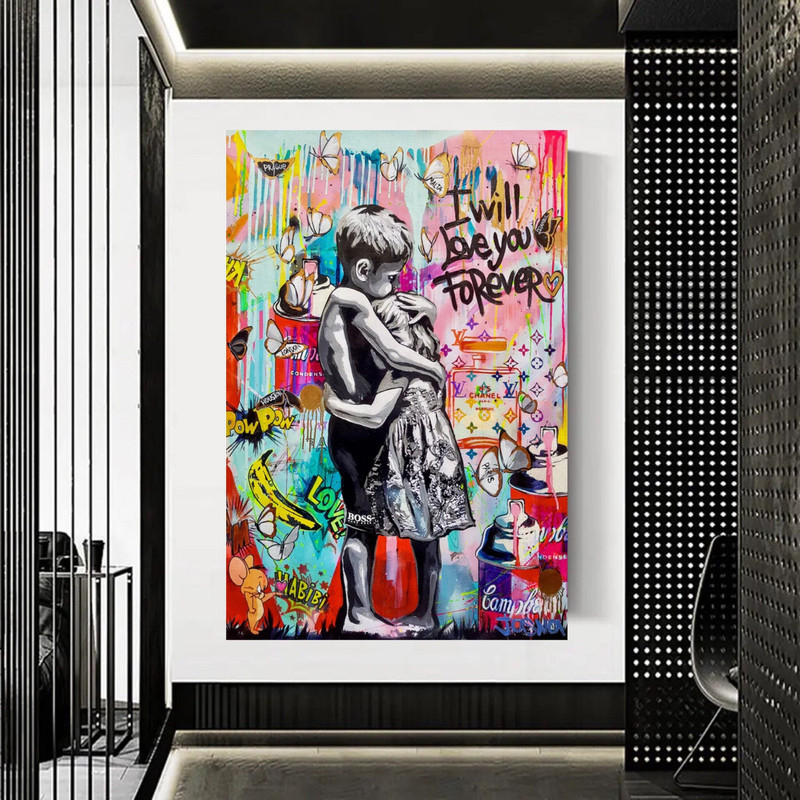 83 Pop Art banksy canvas - pop culture painting - graffiti painting - banksy street art - banksy painting - Banksy i will love you forever.jpg