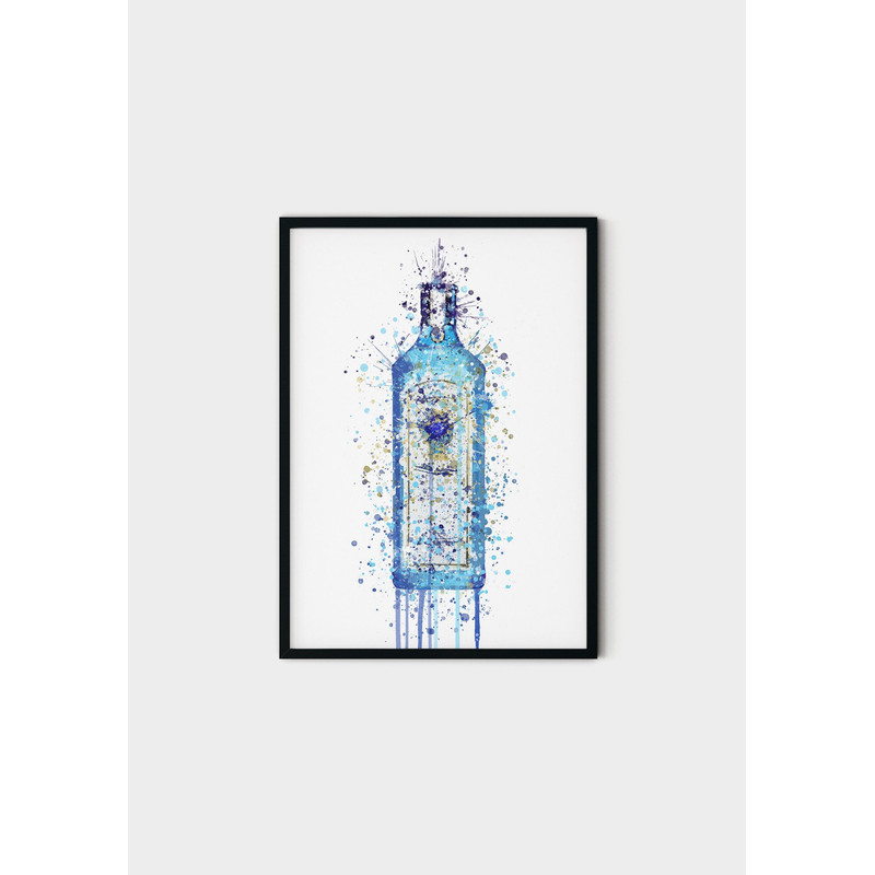 89 Bombay Sapphire bottle canvas - bar painting - Bombay Sapphire wall art print - Bombay Sapphire painting - bottle painting.jpg