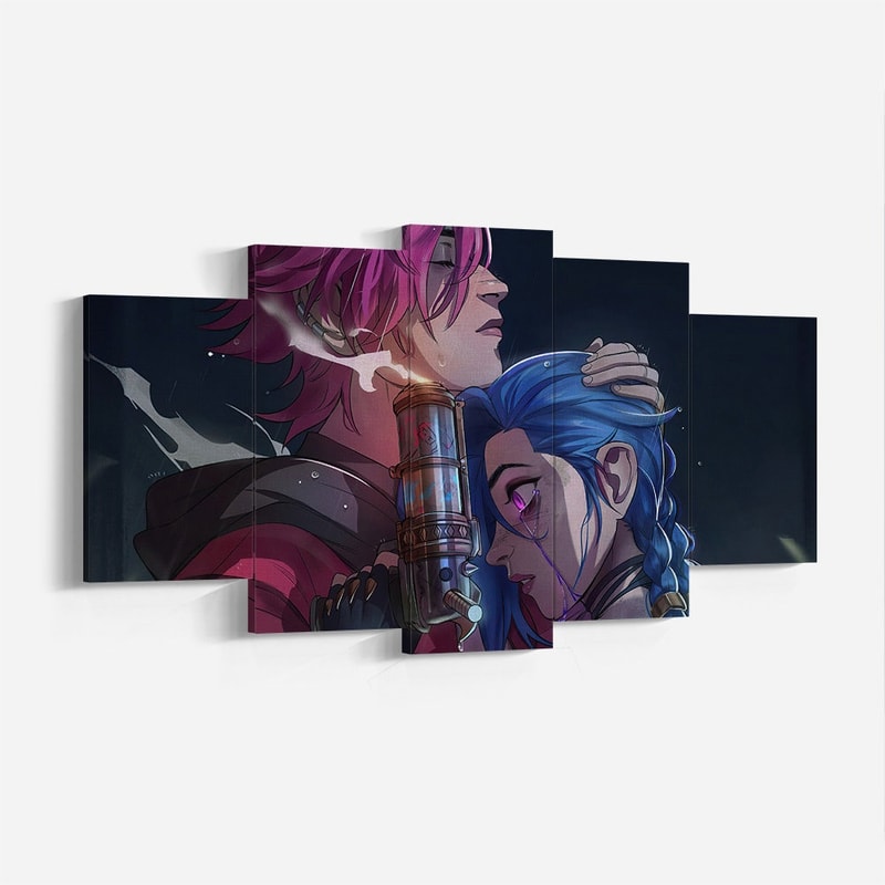 Arcane League of Legends Jinx and Vi Poster Print, Wall Decor, Wall Art, High Quality Canvas Print, Game Poster Gift for LOL Arcane Fans-1.jpg