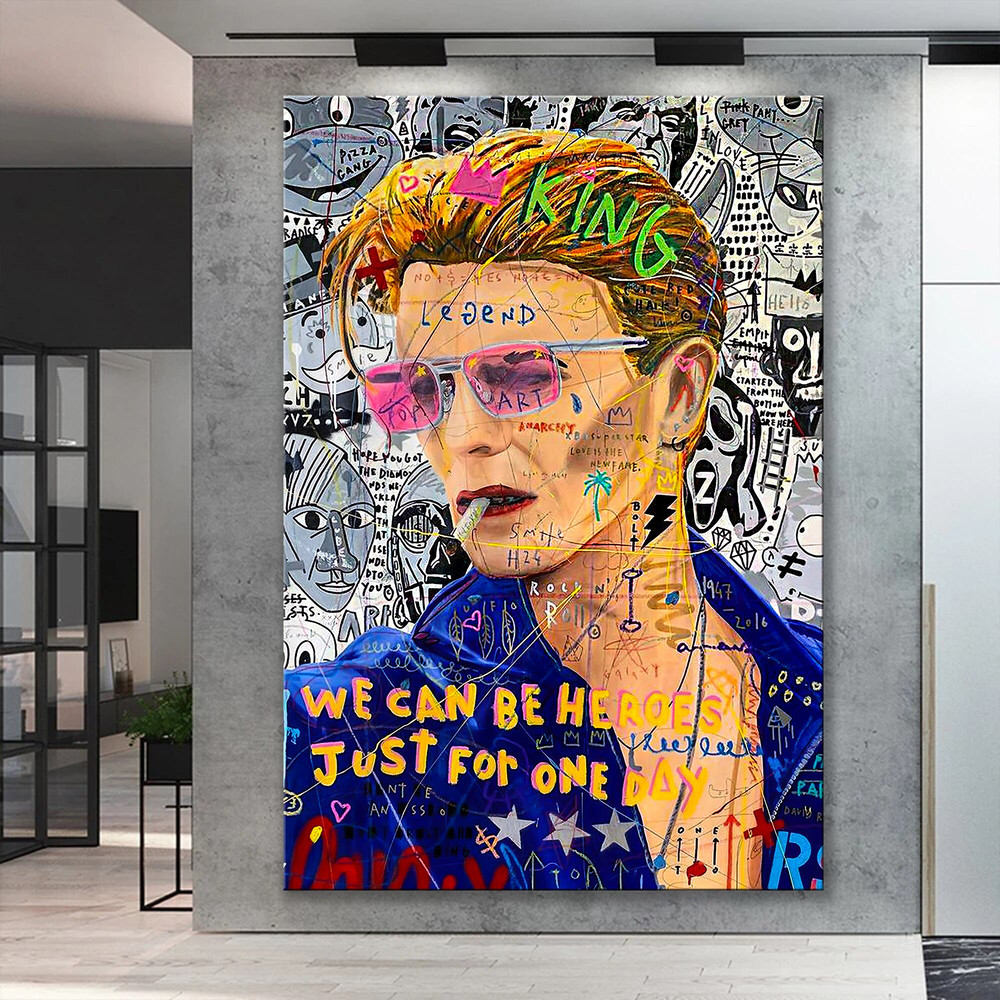 Banksy David Bowie Graffiti Pop Art Canvas, Banksy  Style Pop Art, David Bowie Pop Art , Street Graffiti Wall Art, David Bowie Poster-1.jpg