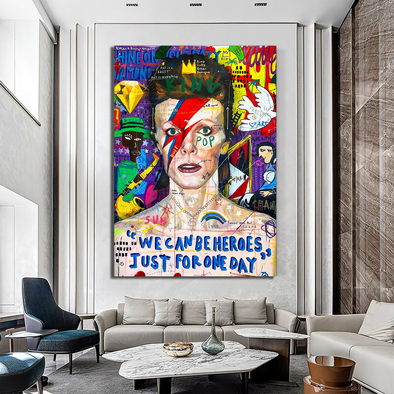 Banksy David Bowie Graffiti Pop Art Canvas, Banksy Style Pop Art, David Bowie Pop Art , Street Graffiti Wall Art, David Bowie Poster.jpg