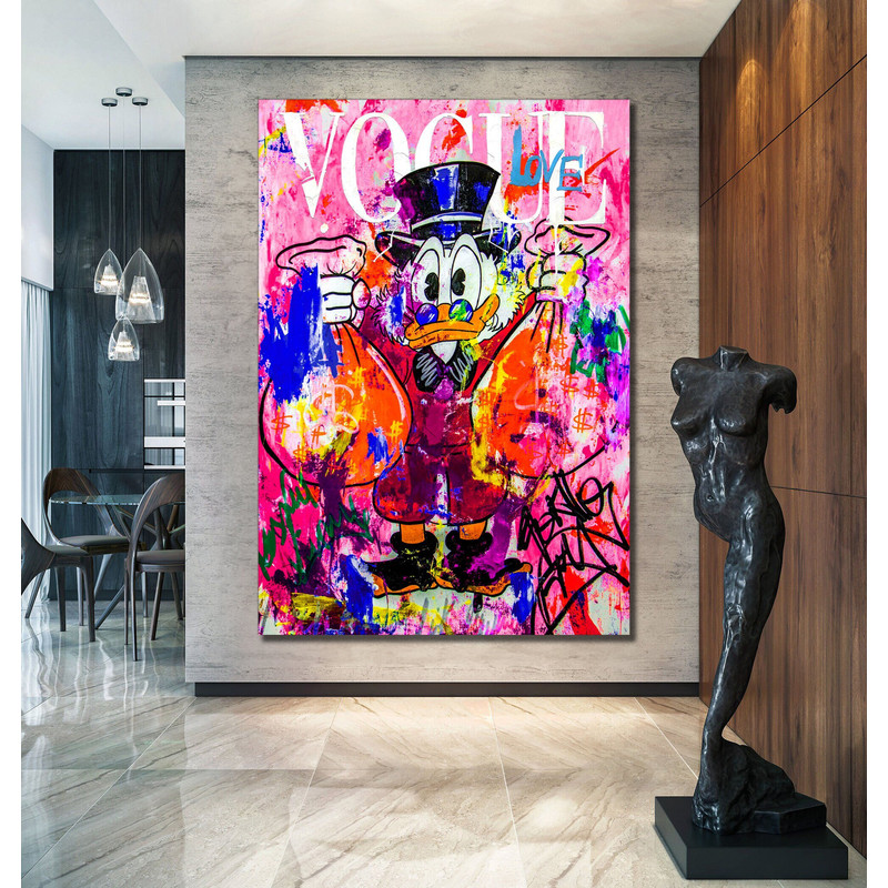 Banksy Donald Duck Graffiti Pop Art Canvas, Banksy  Style Pop Art, Donald Duck Pop Art , Street Graffiti Wall Art, Donald Duck Poster.jpg