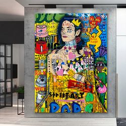 banksy michael jackson graffiti pop art canvas, banksy style pop art, michael jackson pop art, stree