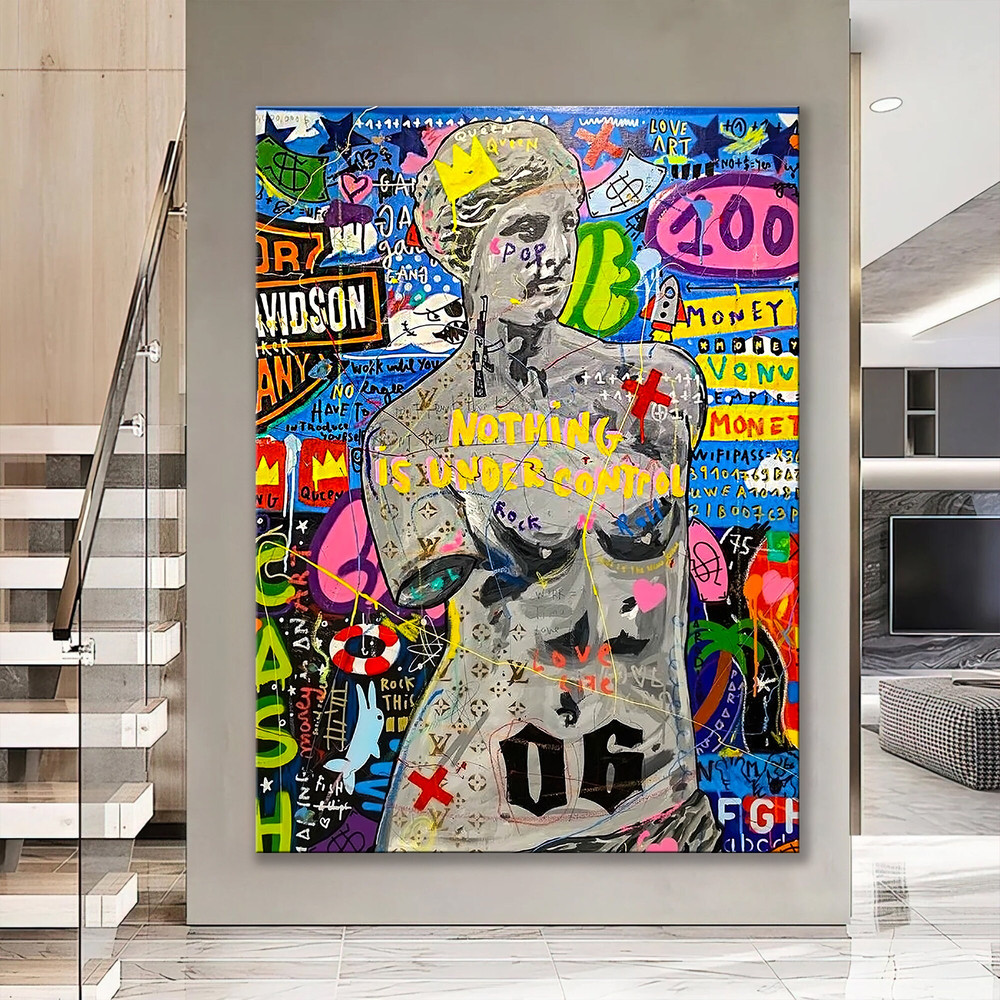 Banksy Style Anarchy Statue Wall Art, Venus Wall Decor, Pop Art, Banksy Anarchy Grafitti Decor, Christmas Gift, Gift for Him.jpg