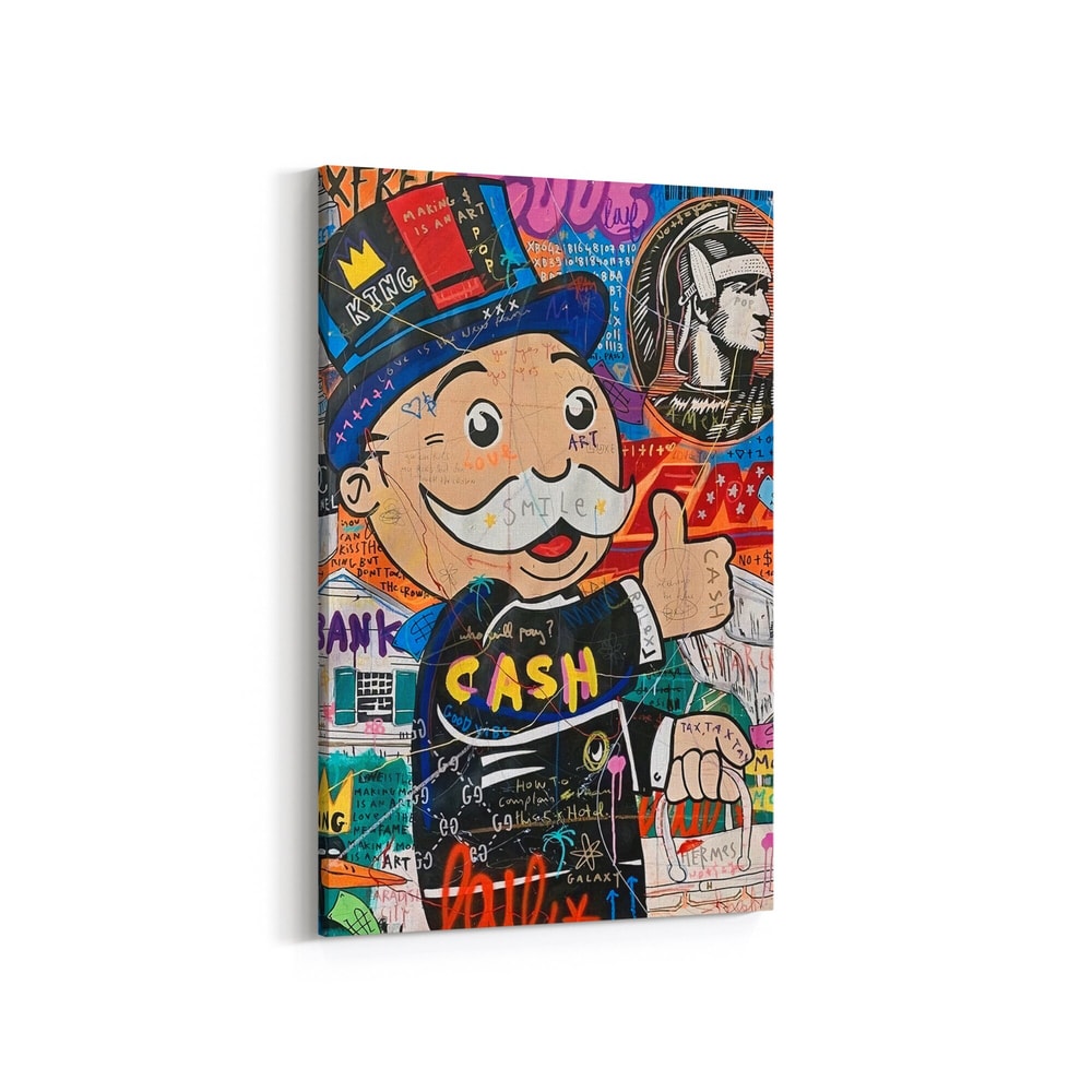 Banksy Style Mr Monopoly Man Fashion Unique Modern Painting Print Abstract Framed Canvas Wall Art Poster Print HomeOffice Room Decor Gift.jpg