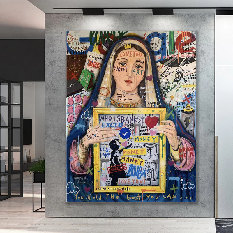 Banksy, Art Is My Religion Pop Art Canvas, Banksy Style Pop Art, Who is Banksy, Money, Monet, Manet, Street Graffiti Wall Art, Banksy Poster.jpg