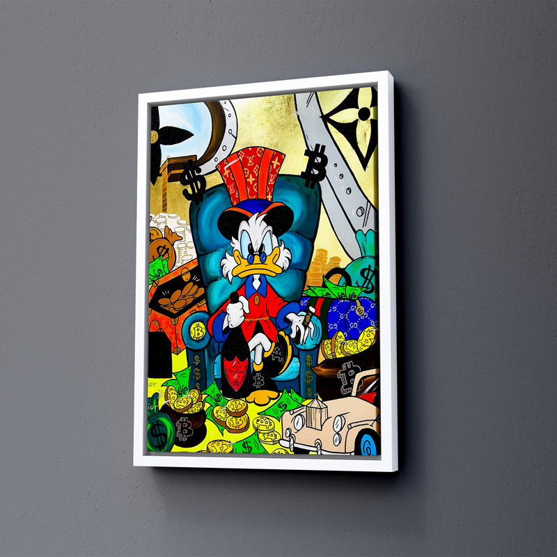 Banksy, Scrooge Mcduck Graffiti Mural Art Wall Decor, Donald Duck Banksy Wall Art, Pop Culture, Money Pop Art Gift for Modern Art Lovers.jpg