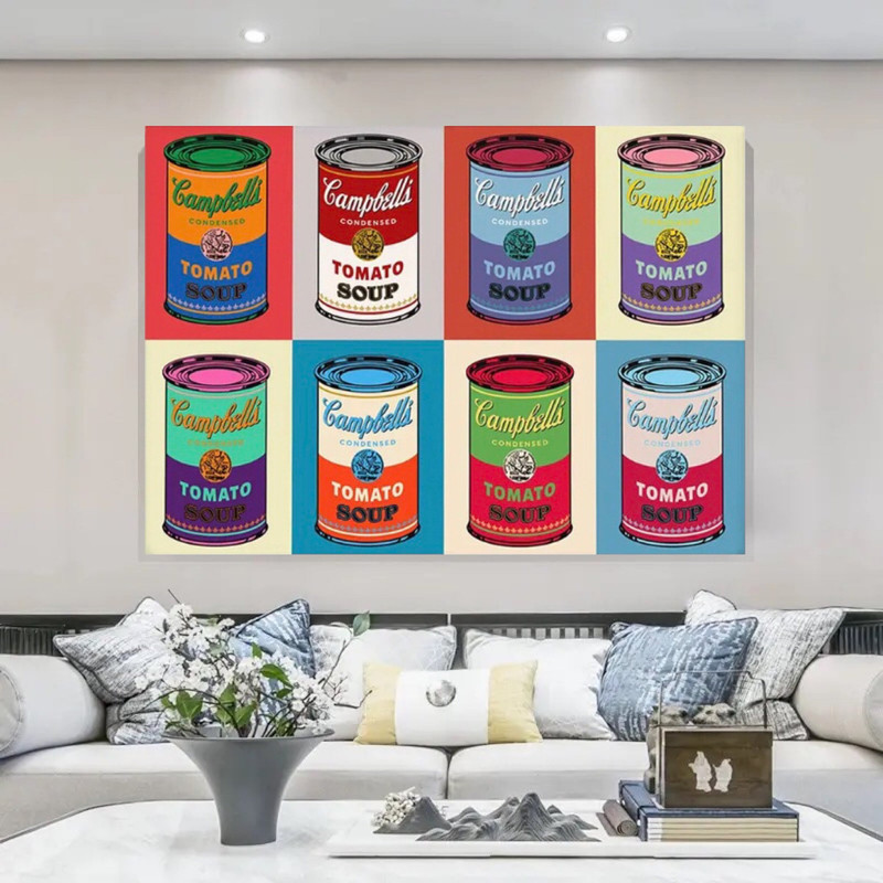 Campbell's tomato soup pop art canvas - pop culture painting - Pop art canvas - Campbell's soup wall art - pop art decoration.jpg