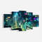 Cyberpunk City Canvas Print, Neo Futuristic Wall Art, Rolled Canvas Print, Game Poster Gift, 5 Panel Canvas, Neon City 4.jpg