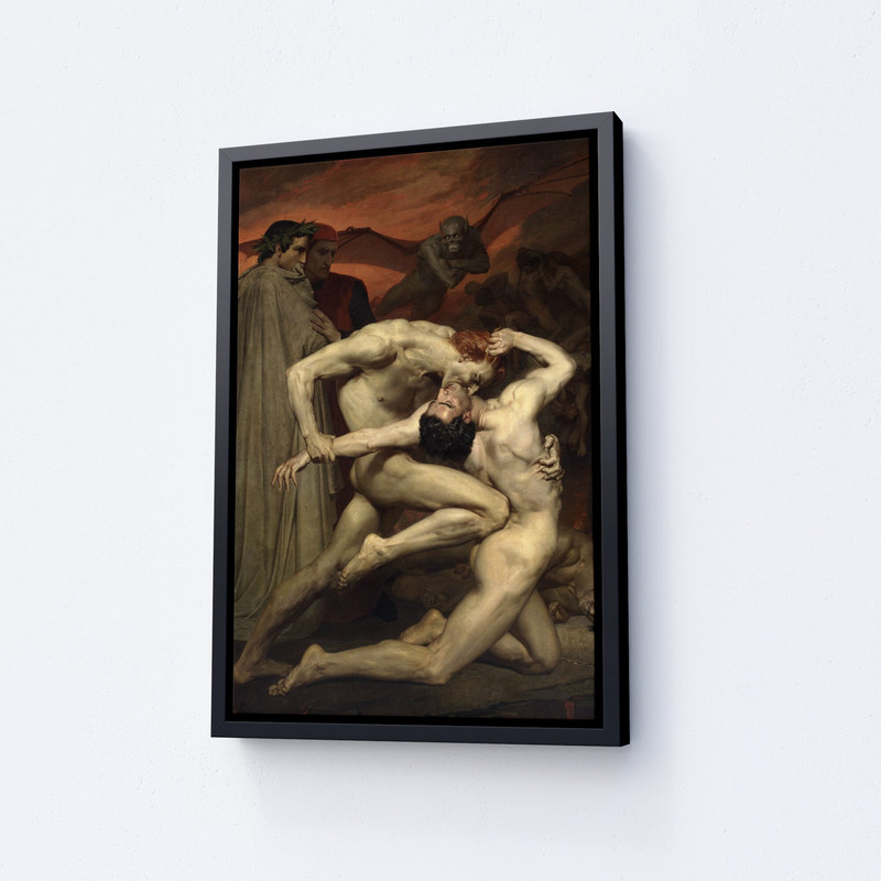 Dante and Virgil in Hell by William Adolphe Bouguereau, Vintage art, Classic Painting, Dark Renaissance Art, Large Wall Art, Ready To Hang.jpg