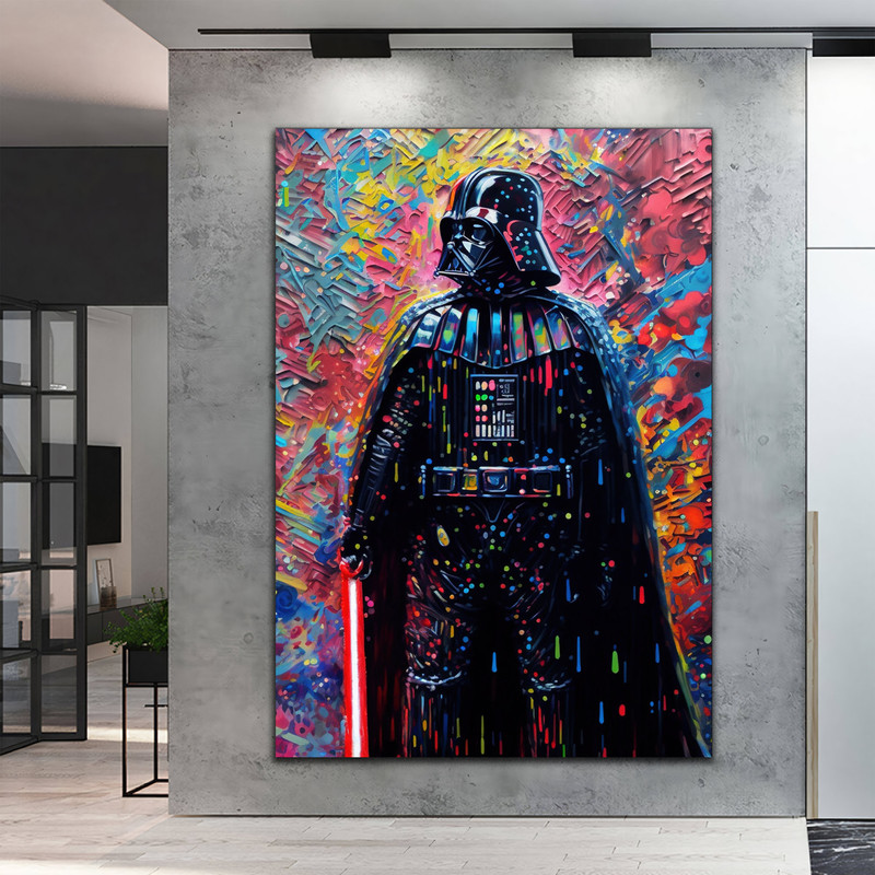 Darth Vader Painting Pop Art Canvas Wall Art, Darth Vader Oil Paint Printing, Darth Vader Art, Starwars Graffiti, Graffiti Wall Art.jpg