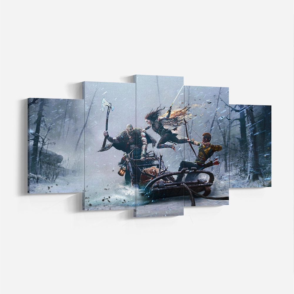 God of War Ragnarok Atreus, Kratos, Freya Canvas Poster, GOW, Wall Art, High Quality Canvas Print, Game Poster Gift.jpg