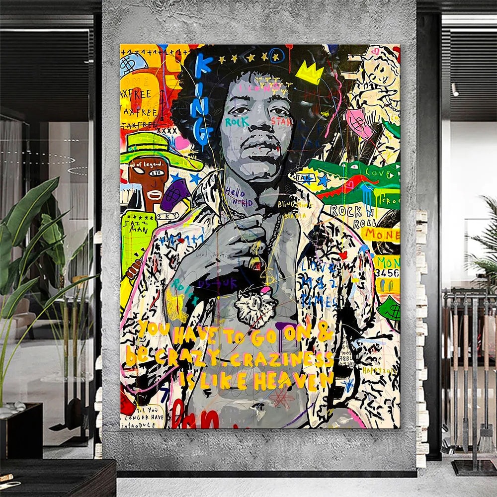 Jimi Hendrix Banksy Pop Art Canvas Print, Jimi Hendrix Pop Art Graffiti Wall Art, Pop Art Graffiti Home Decor-1.jpg