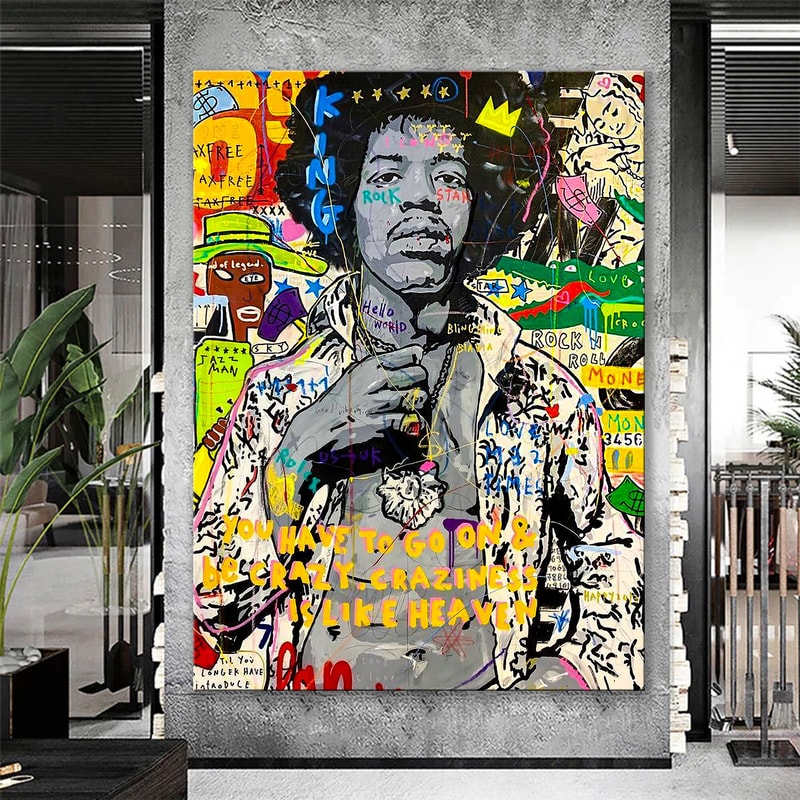 Jimi Hendrix Banksy Pop Art Canvas Print, Jimi Hendrix Pop Art Graffiti Wall Art, Pop Art Graffiti Home Decor-1.jpg