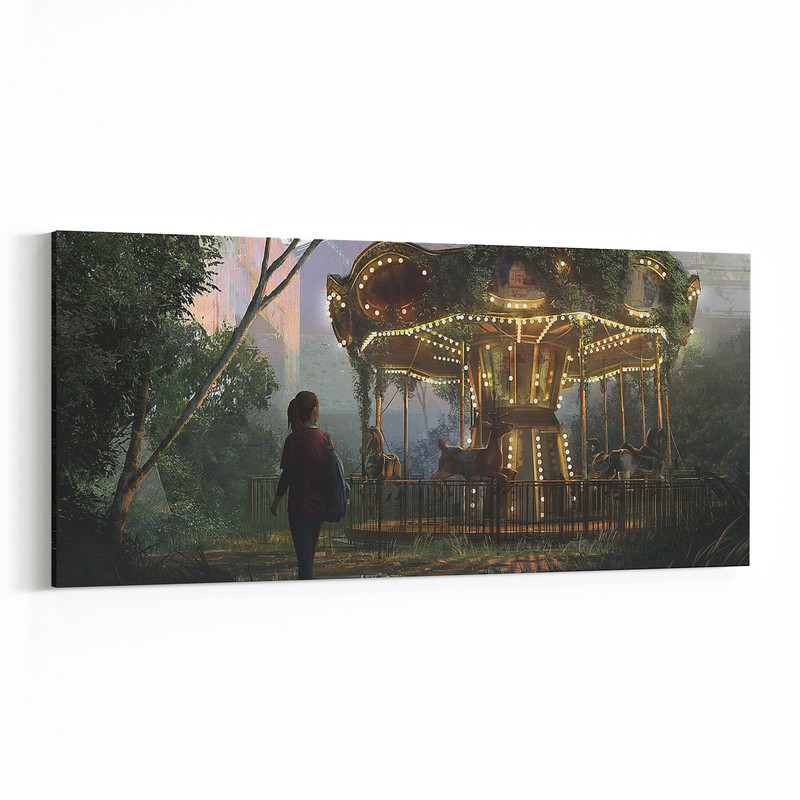 Last of Us Part 2, Left Behind At The Carousel, Ellie, Riley, Canvas Poster, LOU2, Wall Art, High Quality Canvas Print, Valentine's Day Gift.jpg