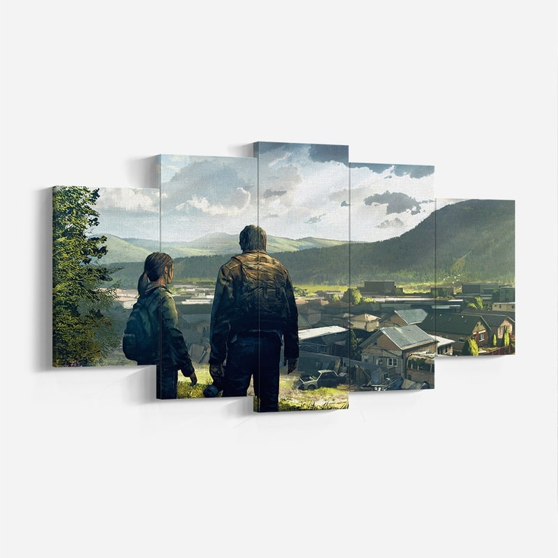 Last of Us, Ellie and Joel Looking Jackson Canvas Poster, LOU, Wall Art, High Quality Canvas Print, Game Poster Gift.jpg