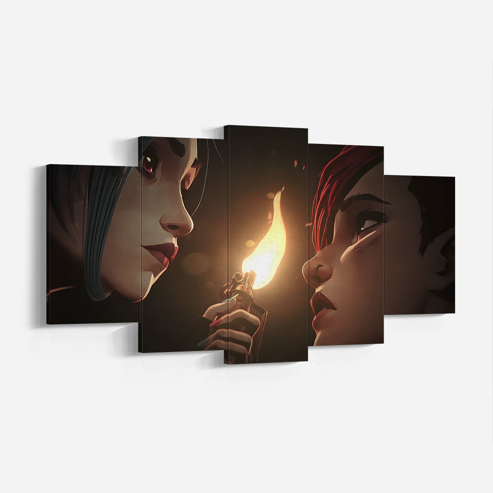 League of Legends Jinx and Vi, Arcane Poster Print, Wall Decor, Wall Art, High Quality Canvas Print, Game Poster Gift for LOL Arcane Fans-5.jpg