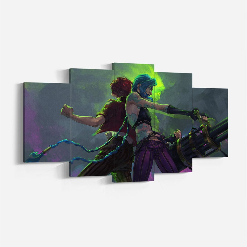 League of Legends Jinx and Vi, Arcane Poster Print, Wall Decor, Wall Art, High Quality Canvas Print, Game Poster Gift for LOL Arcane Fans-6.jpg
