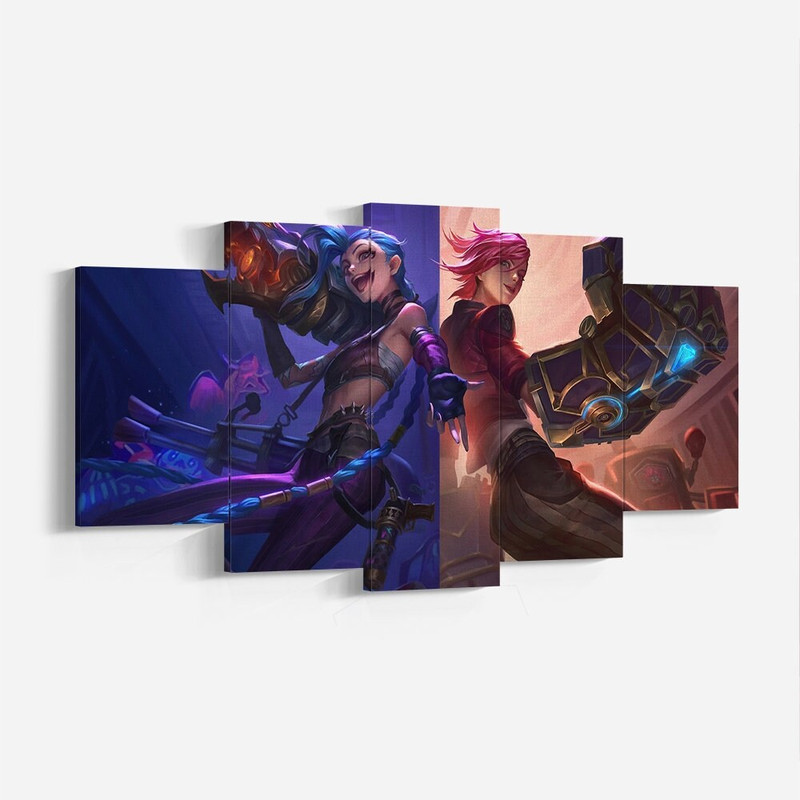 League of Legends Jinx and Vi, Arcane Poster Print, Wall Decor, Wall Art, High Quality Canvas Print, Game Poster Gift for LOL Arcane Fans-8.jpg