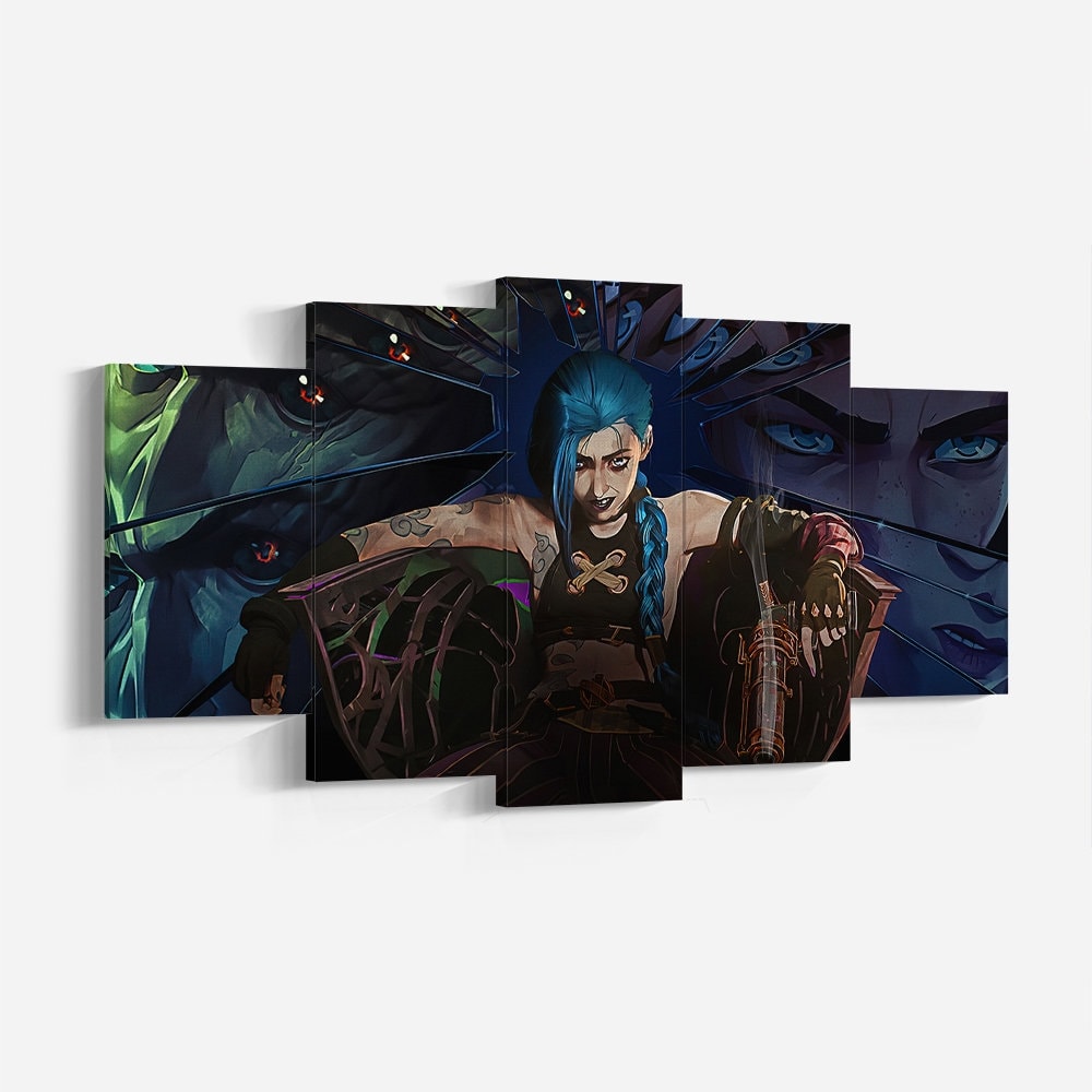League of Legends Jinx, Arcane Wall Decor, Poster, Wall Art, High Quality Canvas Print, Game Poster Gift for LOL Fans.jpg