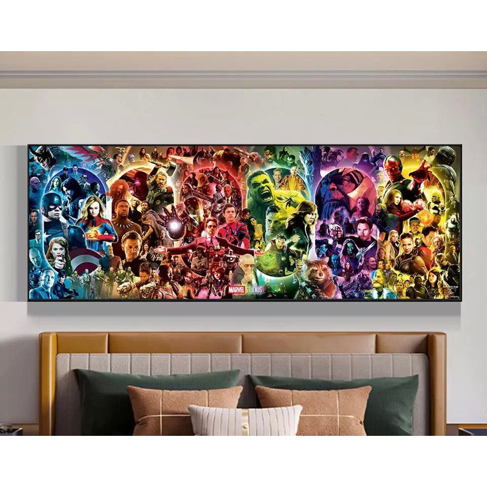 Marvel Canvas XXL - Marvel print - Movie Avengers wall art - Superhero posters - panoramic painting - Blockbuster wall art, hulk painting.jpg