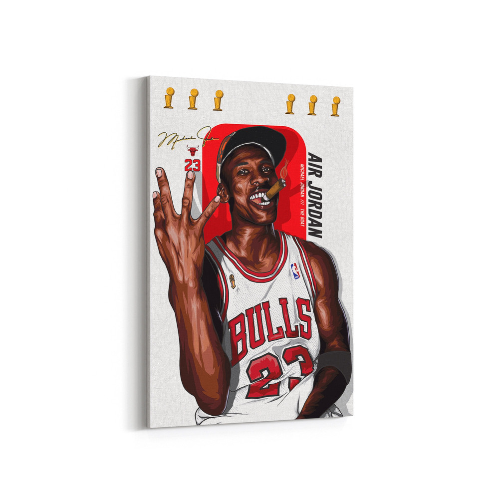 Michael Jordan Epic Trophy Moment Canvas Wall Art Canvas Print, Jordan Street Art, Illustration Wall Art, Gift For Michael Jordan Fans.jpg
