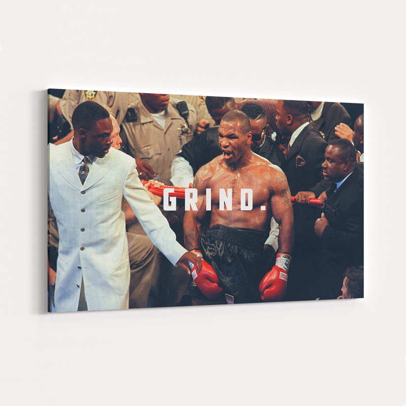Mike Tyson Grind Poster, Boxing Wall Art Home Decor, Hand Made Canvas Print, Sport Canvas Wall Art, Sport Framed Decor, Ready to Hang.jpg