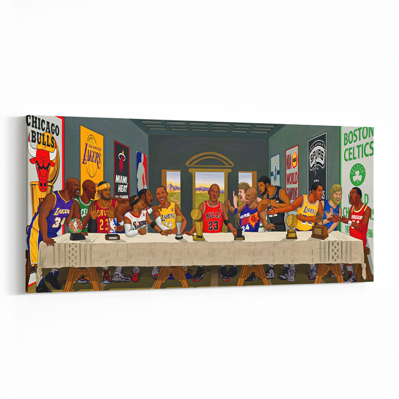 NBA The Last Supper Canvas Poster, Best Basketball Players Last Supper, Kobe, Jordan Shaq, Lebron Wall Art, High Quality Canvas Print.jpg