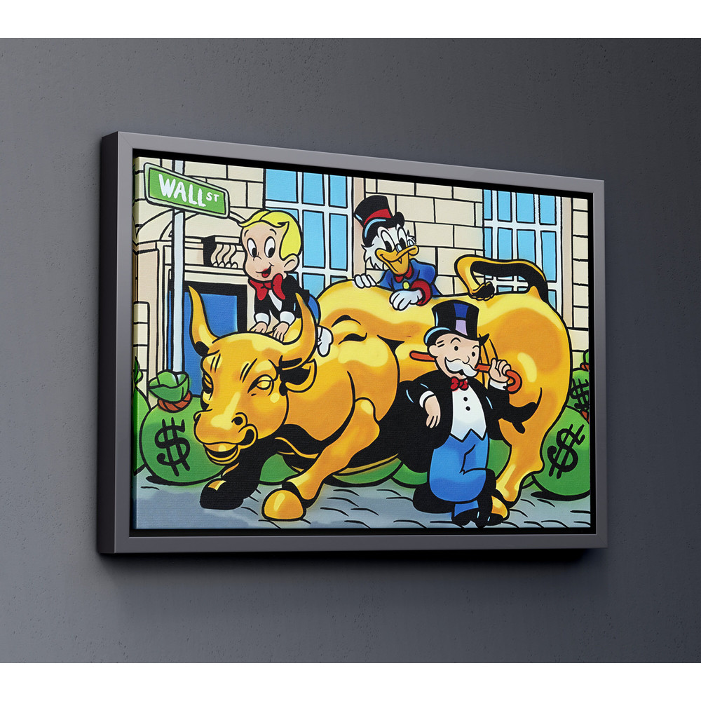 Scrooge McDuck, Richie Rich, Mr Monopoly, Wall Street, Money Art, Banksy Canvas Print, Cartoon Character Canvas Wall Art, Canvas Painting.jpg