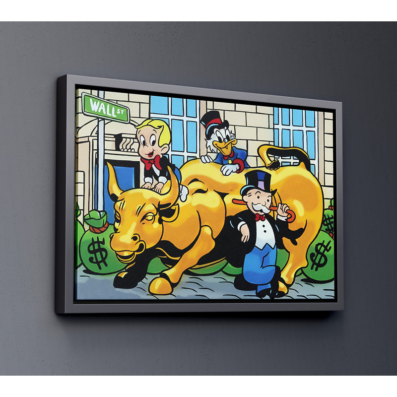 Scrooge McDuck, Richie Rich, Mr Monopoly, Wall Street, Money Art, Banksy Canvas Print, Cartoon Character Canvas Wall Art, Canvas Painting.jpg