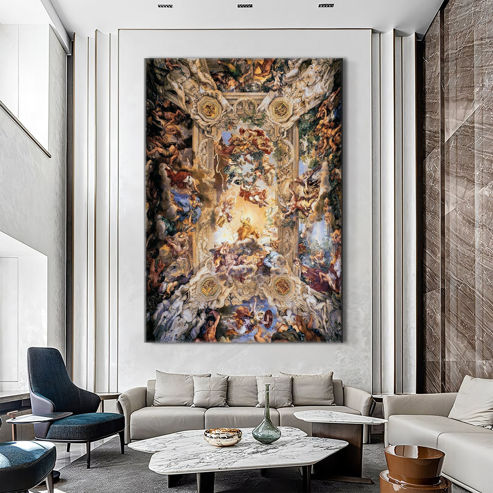 Sistine Chapel Ceiling Painting, Michelangelo Canvas Wall Art, Renaissance Decor Framed Dark Renaissance Art, Large Wall Art, Ready To Hang.jpg