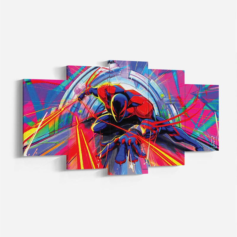 Spider-Man 2099 Suit, Spider-Man Into the Spider-Verse Canvas Poster, Spider-Man Wall Art, High Quality Canvas Print, Movie Poster Gift.jpg