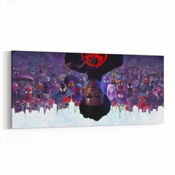 spider-man across the spider-verse canvas poster, wall art, high quality canvas, spider verse poster