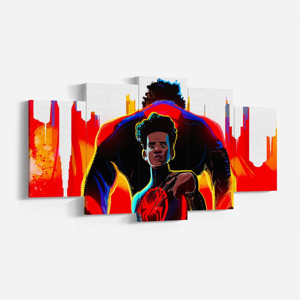 Spider-Man Across the Spider-Verse, Miles Morales and Spider-Man 2099 Canvas Wall Art, High Quality Print, Movie Poster, Ready to Hang.jpg