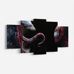spider-man x venom, superhero canvas poster, venom, wall art, high quality canvas print, movie poste