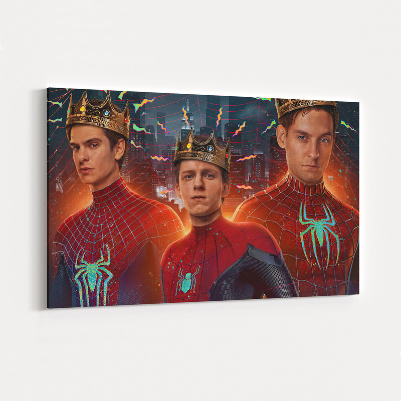 Spider-Verse, Tobey Maguire, Andrew Garfield, Tom Holland, Canvas Poster, Wall Art, High Quality Canvas, Spider-Man Wall Art, Spider-Man Art.jpg