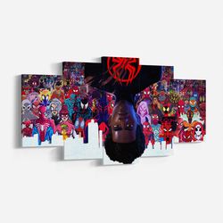 spider-verse, tobey maguire, andrew garfield, tom holland, canvas poster, wall art, high quality can