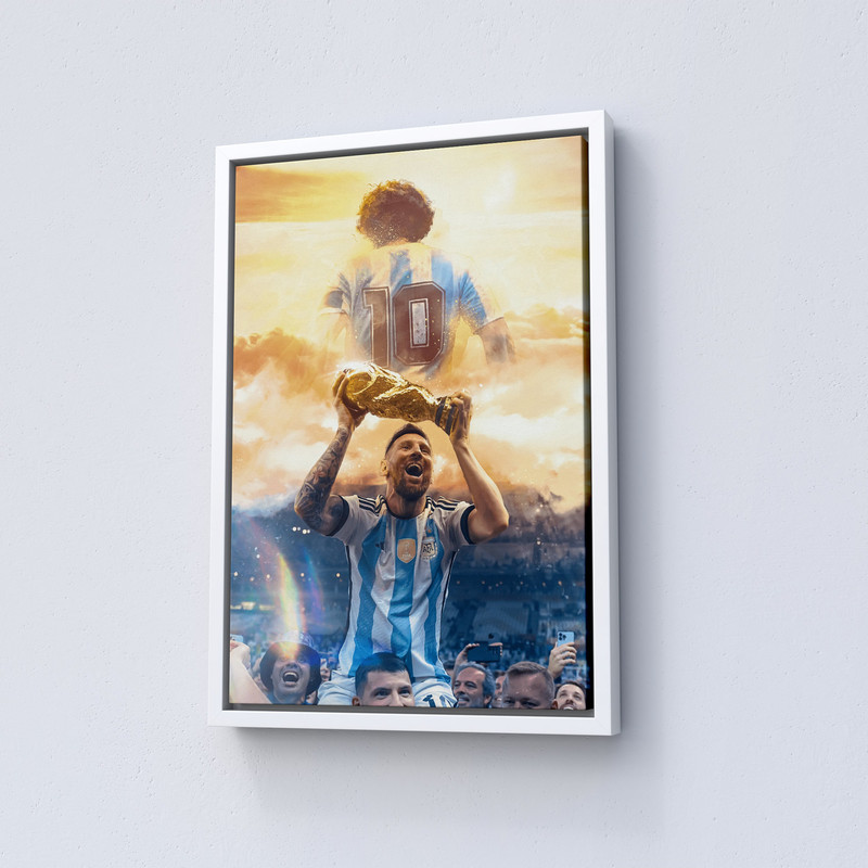 The GOAT Lionel Messi, All Times Messi, Canvas Print Football Poster, Gift for Football Fans for Home Decor Modern BlackWhite Framed-1.jpg