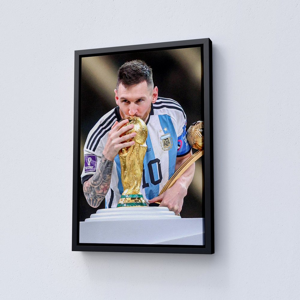 The GOAT Lionel Messi, All Times Messi, Canvas Print Football Poster, Gift for Football Fans for Home Decor Modern BlackWhite Framed.jpg