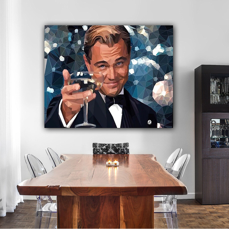 The Great Gatsby Leonardo DiCaprio Canvas , Leonardo DiCaprio Wall art , Leonardo DiCaprio Print, Motivational Wall art, DiCaprio Wall Decor.jpg