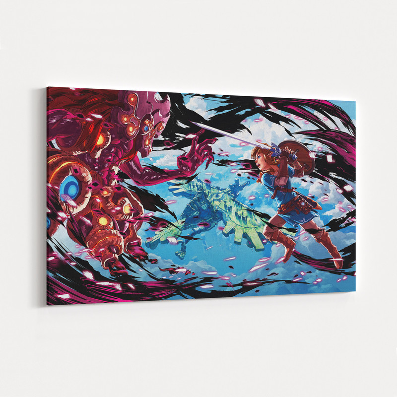 The Legend of Zelda Tears of the Kingdom, The Legend of Zelda Breath of the Wild Canvas Decor, Video Game Poster, Gamers Room Wall Decor-1.jpg
